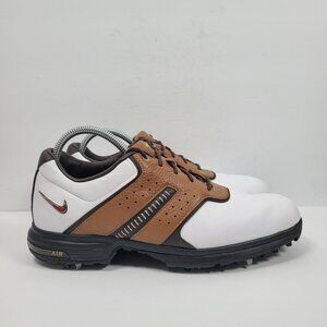 Nike Air Tour Saddle Men's White Brown Golf Shoes 418535-172 US Size 8